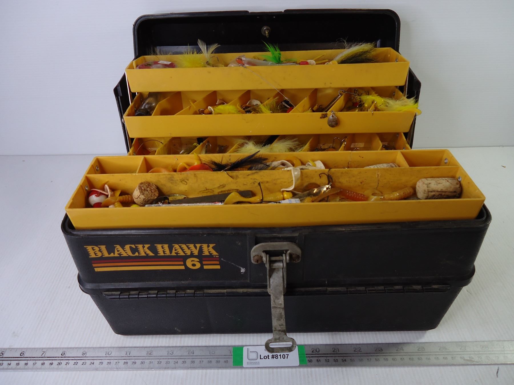 Hawk Style Box Black Hawk Tackle Box with Contained Fishing Tackle - Bodnarus ...