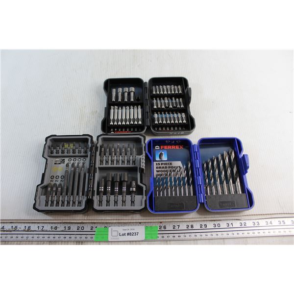 (3) Drill & Screwdriver Bit Sets - Ferrex and Maximum