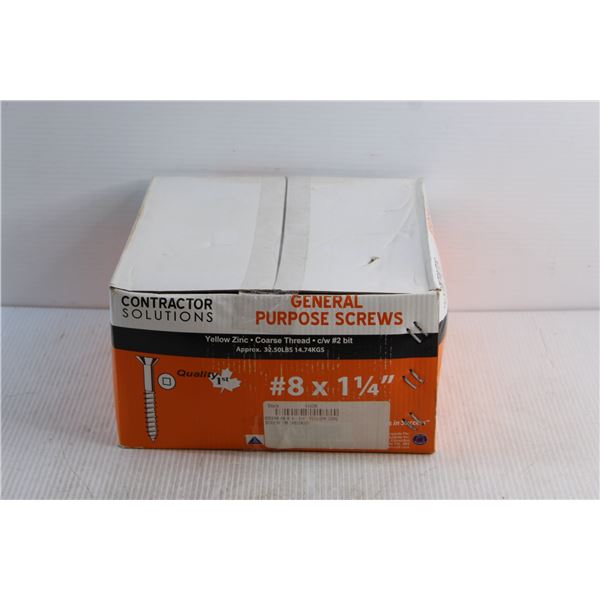 *General Purpose Screws - Size 8x 1 1/4'', 32.50lbs
