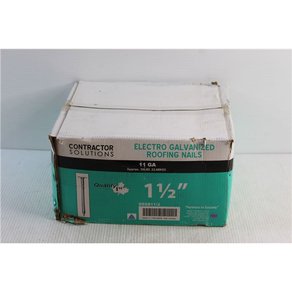 *Electro Galvanized Roofing Nails - Size 1 1/2'', 50lbs