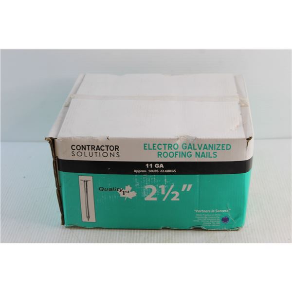 Electro Galvanized Roofing Nails - 2 1/2'', 50lbs