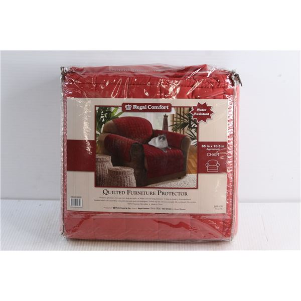 Red Quilted Chair Protector - New, Washable