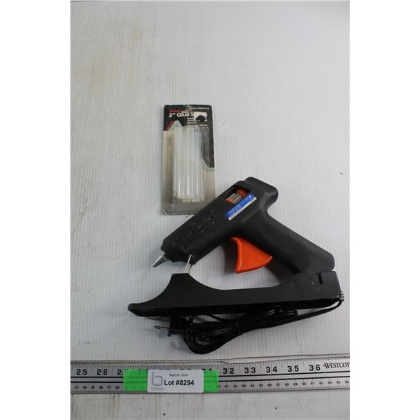 Glue Gun and 1/2'' Diameter Glue Sticks - Works
