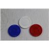 Image 4 : Vintage Plastic Poker Chips in Revolving Carousel - Approx 250 Chips (White, Red and Blue)
