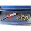 Image 4 : Tool Box w/Contents - Chain Saw Blade - Work Gloves - Hand Tools - Stapler