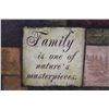 Image 4 : Wicker Basket w/Handles - Framed Family Saying (14" x 14")
