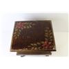 Image 3 : Wooden Stool Storage Box w/Velvety Lining (13" x 11" x 14"h)