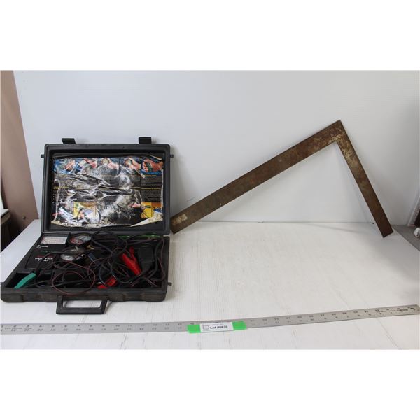 Assorted Automotive Testing Equipment, Woodworking Square