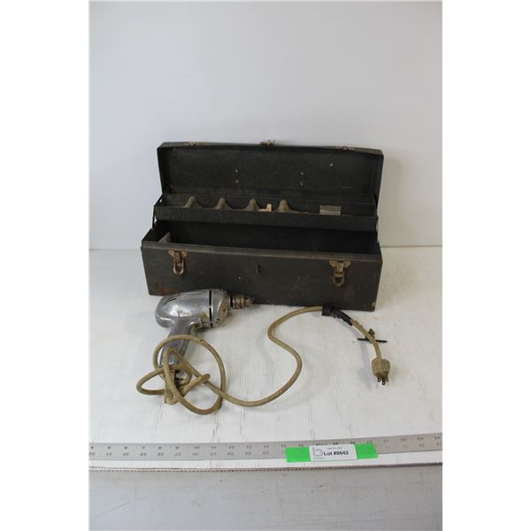 Toolbox with Assorted Hardware, Drill