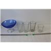 Image 2 : (4) Glass Cups, Glass Raised Candy Dish