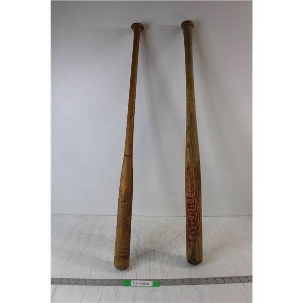 (2) Wooden Baseball/Softball Bats