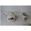 Image 2 : Tim Hortons Mug, (3) Pyrex Cups, Glass Divided Dish, Tray/Platter, Teapot, Sugar Dish