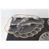 Image 2 : Glass Divided Dish, (2) Glass Circular Trays/Plates, Divided Serving Tray