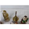 Image 3 : Assorted Ceramic Christmas Holiday Decorations, Tree Angel, Brass Bell