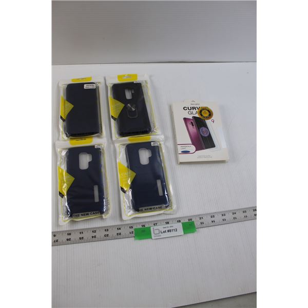 (4) Samsung S9 Plus Phone Cases & Curved Glass Screen Protector (NIP)