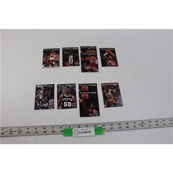(10) RAW 1992 Sky Box NBA Basketball Trading Cards - Charles Barkley & David Robinson