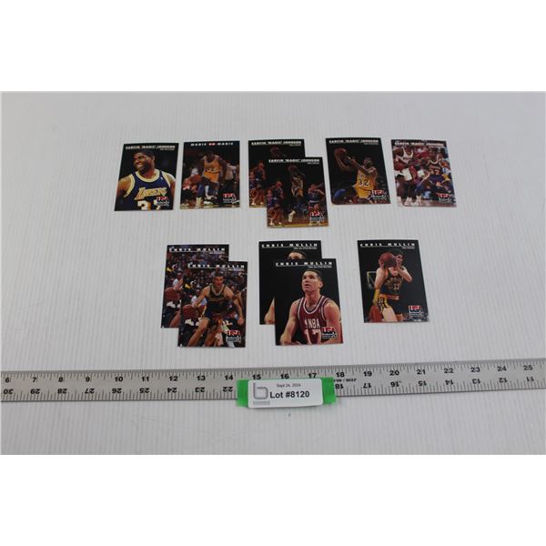 (11) RAW 1992 Sky Box NBA Basketball Trading Cards - Ervin " Magic" Johnson & Chris Mullen