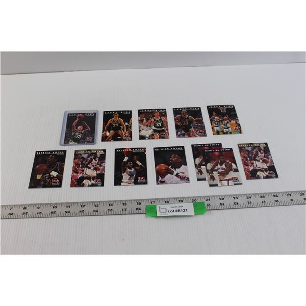 (12) RAW 1992 Sky Box NBA Basketball Trading Cards - Larry Bird & Patrick Ewing
