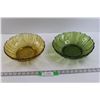 Image 1 : (2) Vintage Indiana Sunflower Colored Glass Serving Bowls