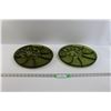 Image 1 : (2) Vintage Indiana Glass Tree of Life Deviled Egg & Relish Platters