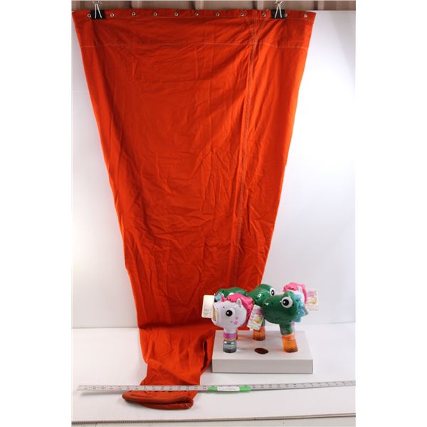 70" Long Wind Sock & (5) NEW Battery Operated Bubble Blowing Machines - Both Untested