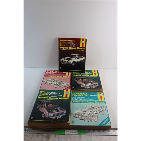 (5)Haynes Repair Manuals - GM, Chrysler, Dodge & Plymouth