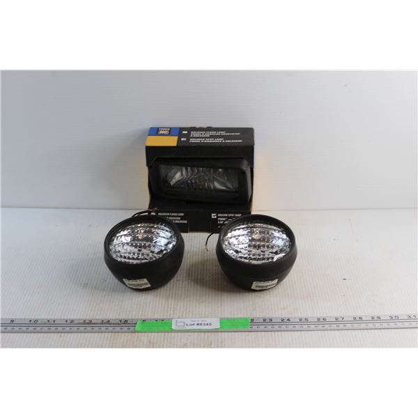 Power Fist Halogen Flood Lamp and (2) Truck Lamps - Untested