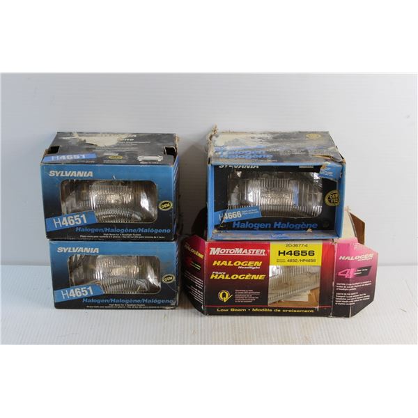 (4) Motomaster & Sylvania Halogen Headlights - Untested