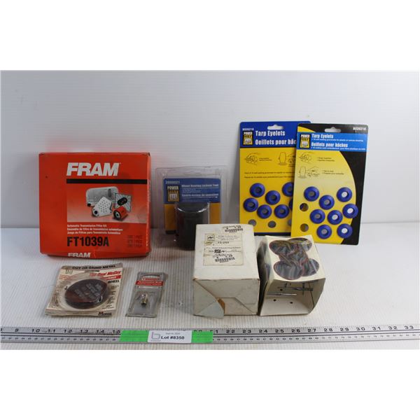 Fram Automatic Transmission Filter Kit, Power Fist Tarp Eyelets, Wheel Bearing Lockout Tool and Asso