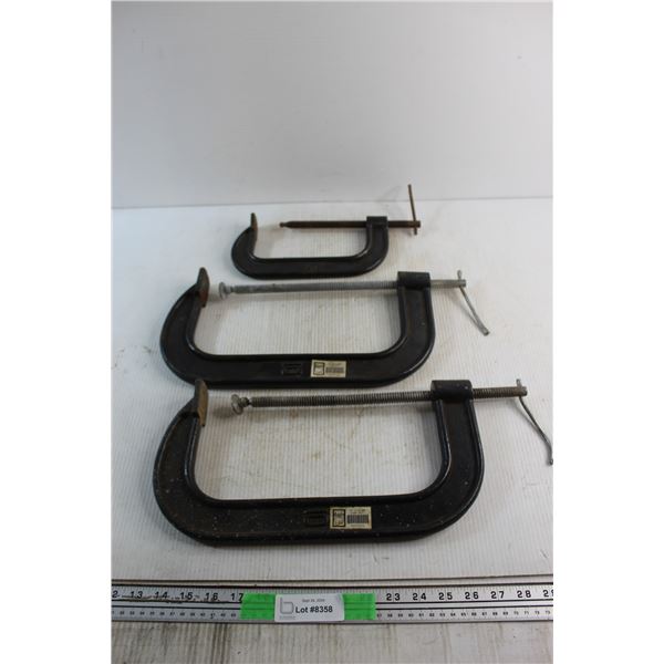 (2) Power Fist 10'' C Clamps and 6" C Clamp