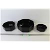 Image 1 : (3) Octagon Shaped Black Glass Bowls