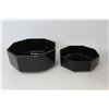 Image 3 : (3) Octagon Shaped Black Glass Bowls