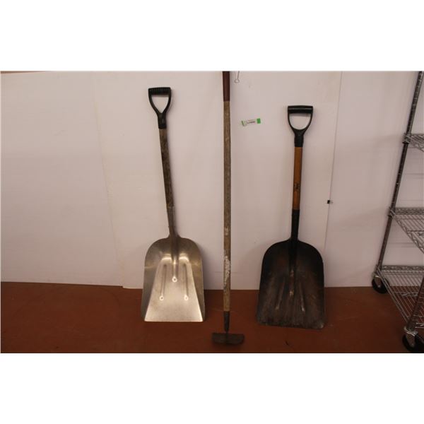 *(2) Scoop Shovels & Hoe