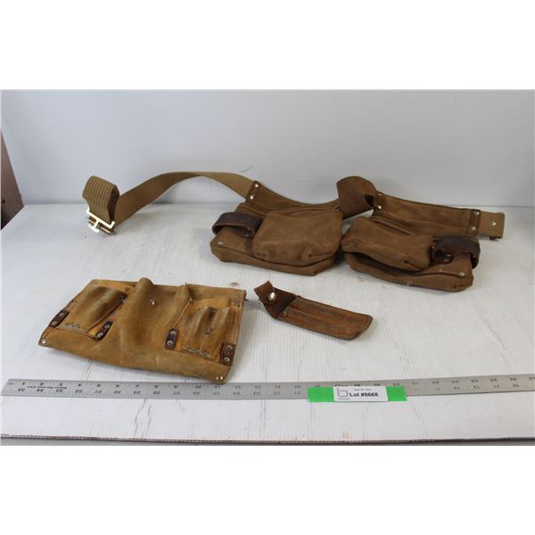Leather Carpenters Leather Pouch Belt, Leather Carpenters Pouch, Small Carpenters Tool Sheath, Orang