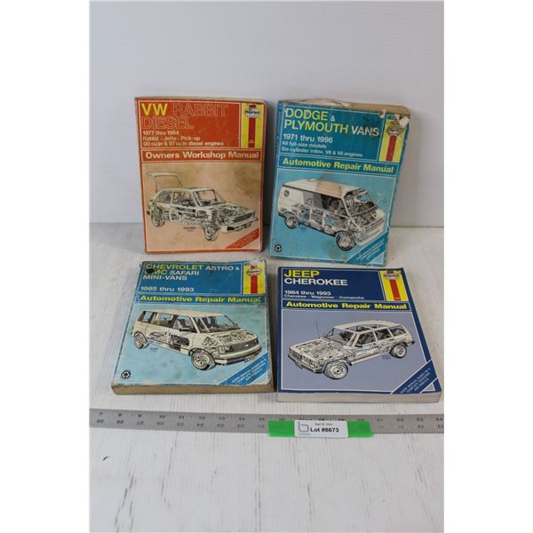 (4)  Haynes Automotive Repair Manuals - VW, Dodge / Plymouth, Chevrolet/ GMC, Jeep