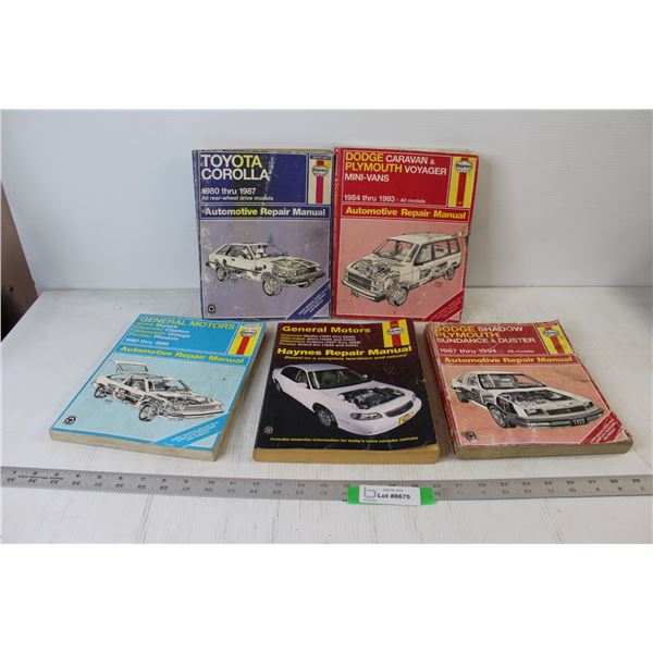 (5)  Haynes Automotive Repair Manuals - Toyota, Dodge / Plymouth, General Motors