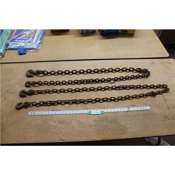 *(2) Rusty Steel Chains Approximately 7' Long w/Hooks