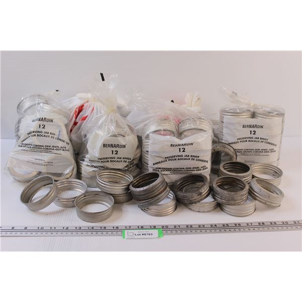 (6) Assorted Canning Rings in Bags & Some Loose