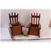 Image 1 : (2) Wood Rocking Chair Planters - 14" x 14" x 9"