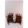 Image 4 : (2) Wood Rocking Chair Planters - 14" x 14" x 9"