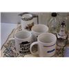 Image 4 : Lot: Pitcher, 25th Anniversary Salt & Pepper Shakers, (3) Mugs, Blue Ashtray, (3) Corelle Tea Cups, 