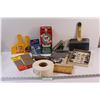 Image 1 : Lot: Steel Wool, Sandpaper, Drywall Tape, Minerals & Rocks Chart, Putty Knife, Misc.