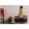 Image 3 : Lot: Steel Wool, Sandpaper, Drywall Tape, Minerals & Rocks Chart, Putty Knife, Misc.