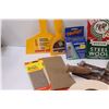 Image 5 : Lot: Steel Wool, Sandpaper, Drywall Tape, Minerals & Rocks Chart, Putty Knife, Misc.
