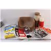 Image 1 : Lot: Children's Booster Seat for Chair, (2) Thermos, (6) Vacuum Bags - Assorted, Headlights, as is, 