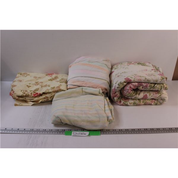 (4) Sheets - Fitted & Flat Sheets - Various Sizes