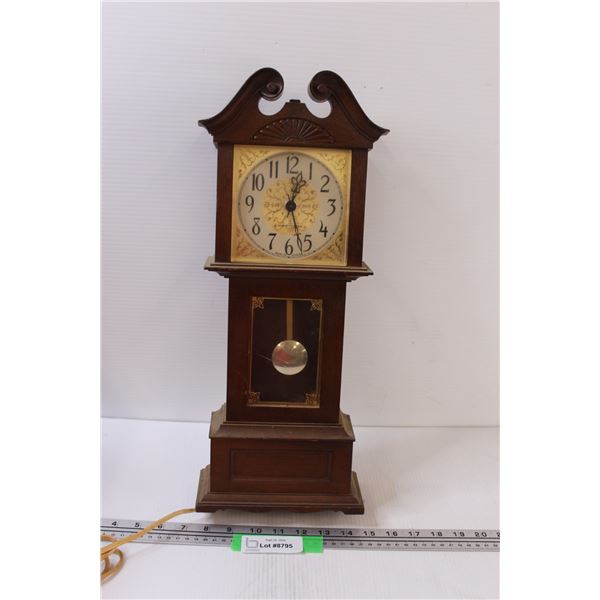 Westclox Wall Mount - Electric Grandmother Clock - 19" Long x 8" - Some Wear, as is