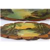 Image 4 : (2) Log Cut Wall Art Paintings - 17" & 12"