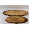 Image 5 : (2) Log Cut Wall Art Paintings - 17" & 12"