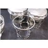 Image 4 : Mid-Century Libbey Glass & Silver Condiment Caddy Set (Missing Spoons)